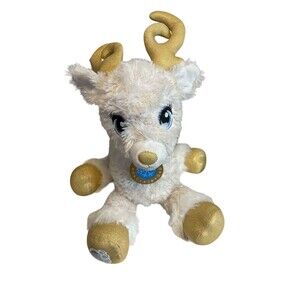 Build A Bear Glisten White Reindeer Plush Stuffed Animal Light Up Antlers BABW